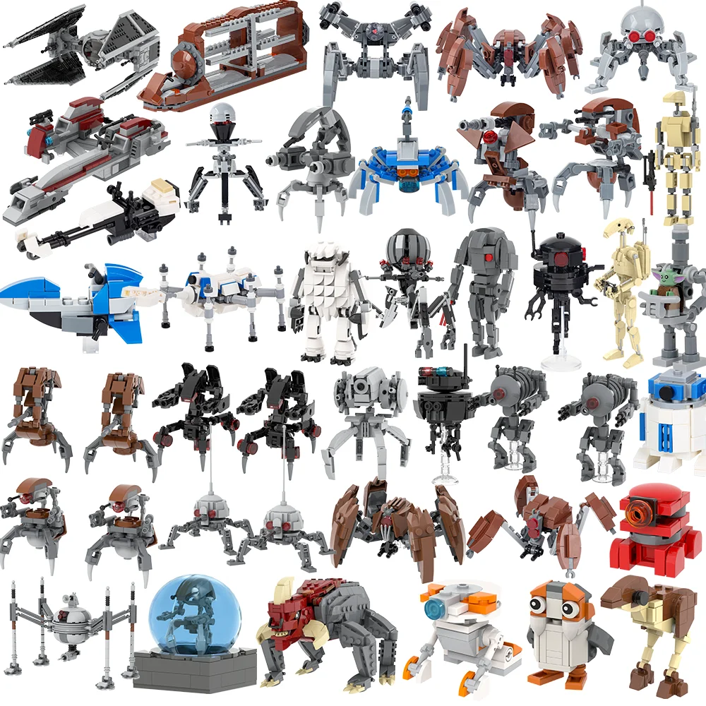 MOOXI Space Wars Series Robot Model MOC Brick DIY Diorama Adult Children Toys Building Block Set Montessori Gift Room Decoration