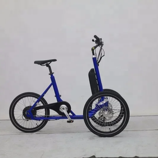 electric 2 wheel adult cargo tricycle with front two wheel for family and kids cargo bike