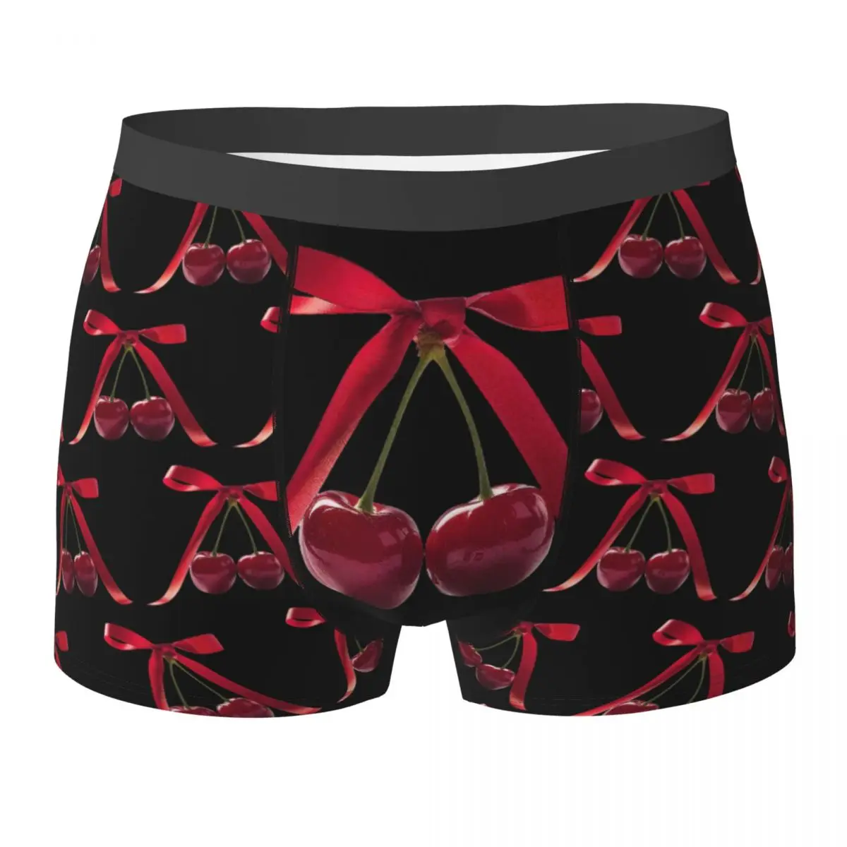 

Bow Cherry Face Boxer Shorts For Homme 3D Printed Underwear Panties Briefs Breathable Underpants