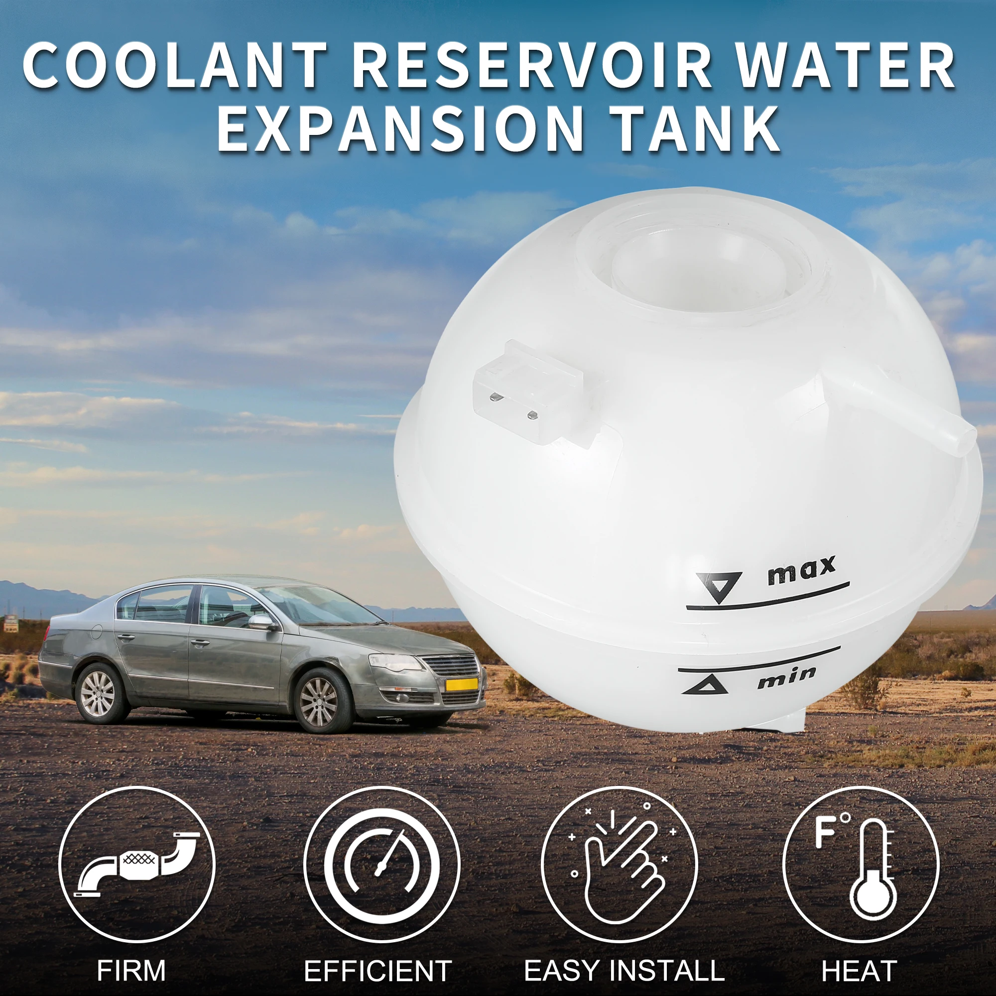 UXCELL Coolant Reservoir Water Expansion Tank for VW Golf Sturdy Coolant Radiator Reservoir w/ Sensor for VW Jetta 1990-1992