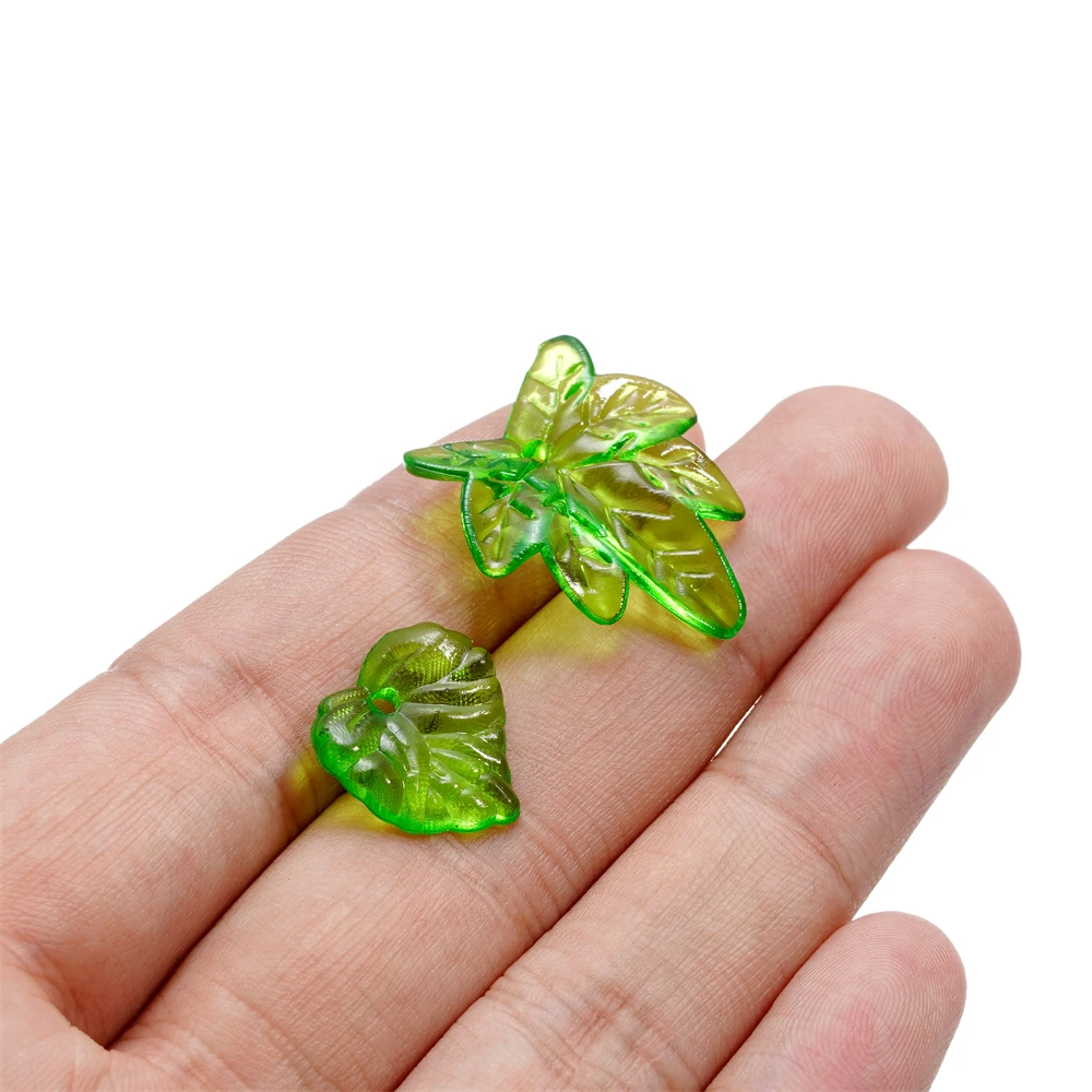 10-100 Stuks Gemengde Groene Bladeren Acryl Hangers Verschillende Spacer Bedels Kralen Voor Sieraden Maken Diy Ketting Armband Oorbel