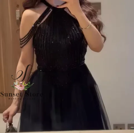 تخصيص بلا أكمام قبالة الكتف س الرقبة الطابق طول ألف خط فستان سهرة لوحة فاخرة مطرزة والديكور #2