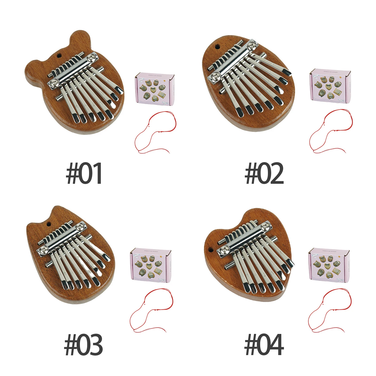 8 Keys Wooden Thumb Piano Lightweight Portable Musical Instrument Cute Marimba Instrument Exquisite Friends Gift Set