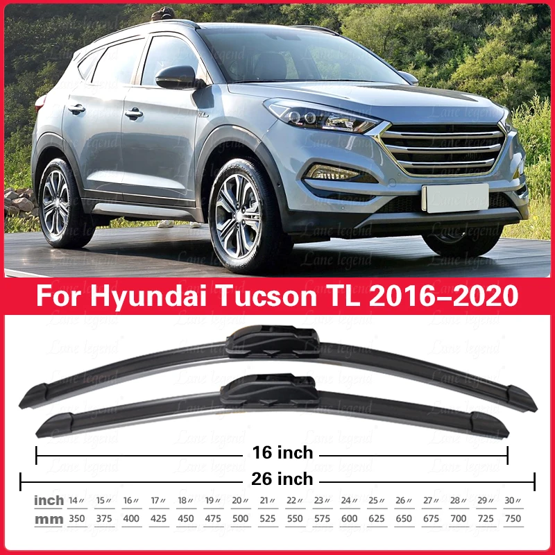 

Windshield Windscreen Wiper Blades For Hyundai Tucson TL 2016 - 2020 Front Rear Window 2017 2018 2019 26"16"14" Car Accessories