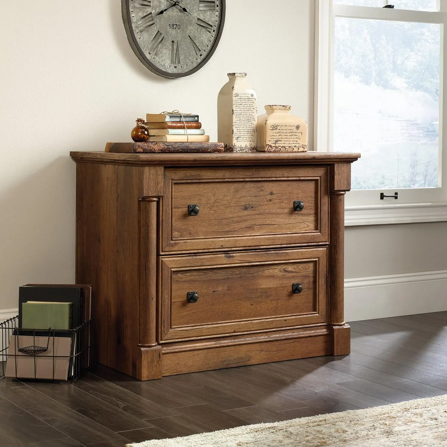Sauder Palladia lemari File, Antik Oak selesai