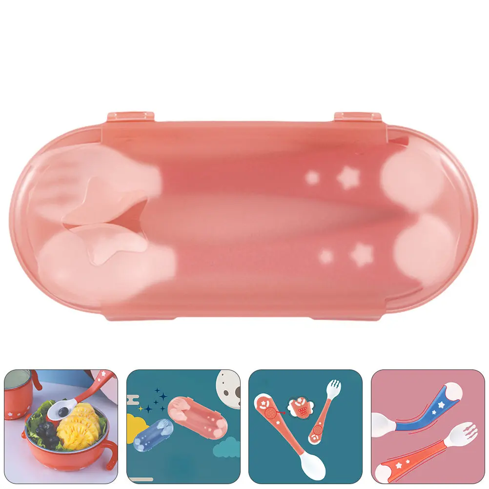 

1Set Baby Tableware Fork Spoon Set Bendable Non-Slip Toddler Feeding Learning Spoons Flexible Soft Handle Food Grade PP