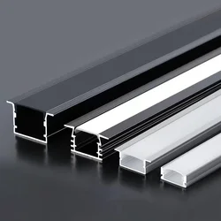 2010 2310 Black LED Aluminum Profile U Shape Channel Black Milky Diffuser Wall Line Lighting Cabinet Kitchen Linear Strip Light