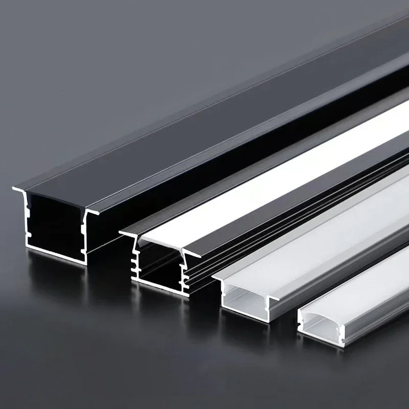2010 2310 Black LED Aluminum Profile U Shape Channel Black Milky Diffuser Wall Line Lighting Cabinet Kitchen Linear Strip Light
