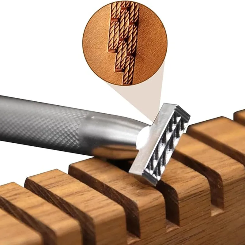 

SW316 Woven Rope Stamp 16x5mm - 304 Stainless Steel Hyper-3D Embossing Mold for Leathercraft | Braided Cable Texture Tool