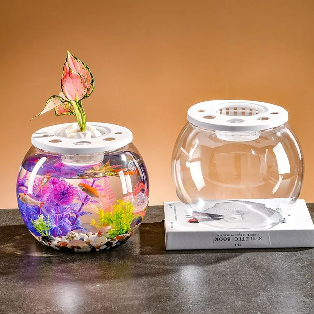 

Transparent Small Clear Fish Tank Plastic With Lid Turtle Aquarium Shatterproof Turtle Terrarium Office Decor
