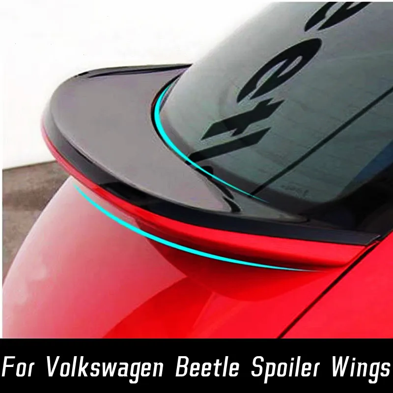 For Volkswagen Beetle 2013-2016 ABS Car Rear Trunk Lid Lip Body Kit Spoiler Wings Black Carbon Tuning Exterior Accessories