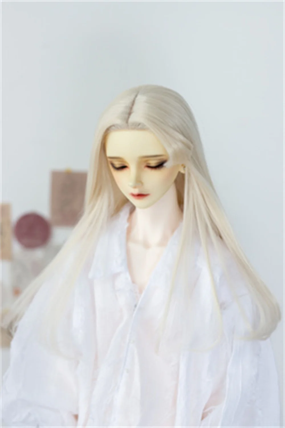 BJD doll wig 1/3 wig Forehead Hand hook wig High temperature silk long pear shoulder long hair BJD doll accessories