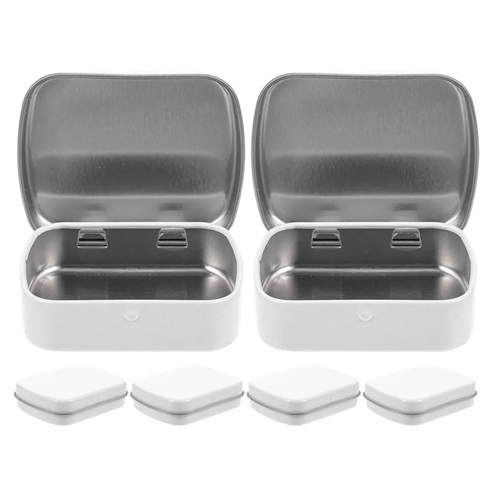 

6 Pcs Treat Tin Candy Boxes Jewelry Biscuits Storage Case Packing Goodie Packaging Folding