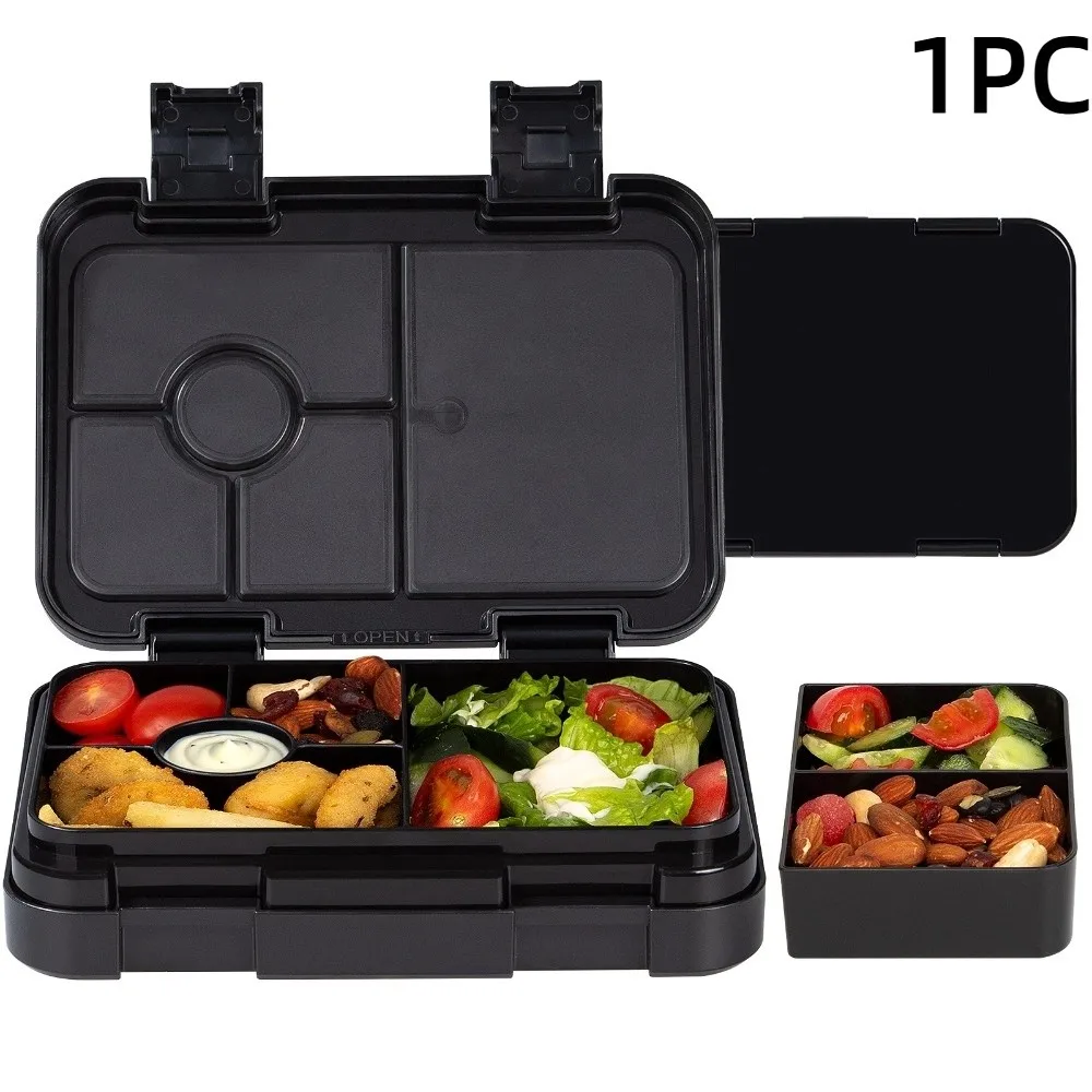 Doppelschichtige 810-ml-Lunchbox, geteilt, auslaufsicher, Bento-Box für Mikrowellenherde, leicht zu reinigender Zwischenschicht-Lebensmittelbehälter
