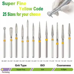 Dental Diamond Burs Drill Dentistry Burs High Speed Handpiece Handle Diameter 1.6mm Dental Material FO-34EF