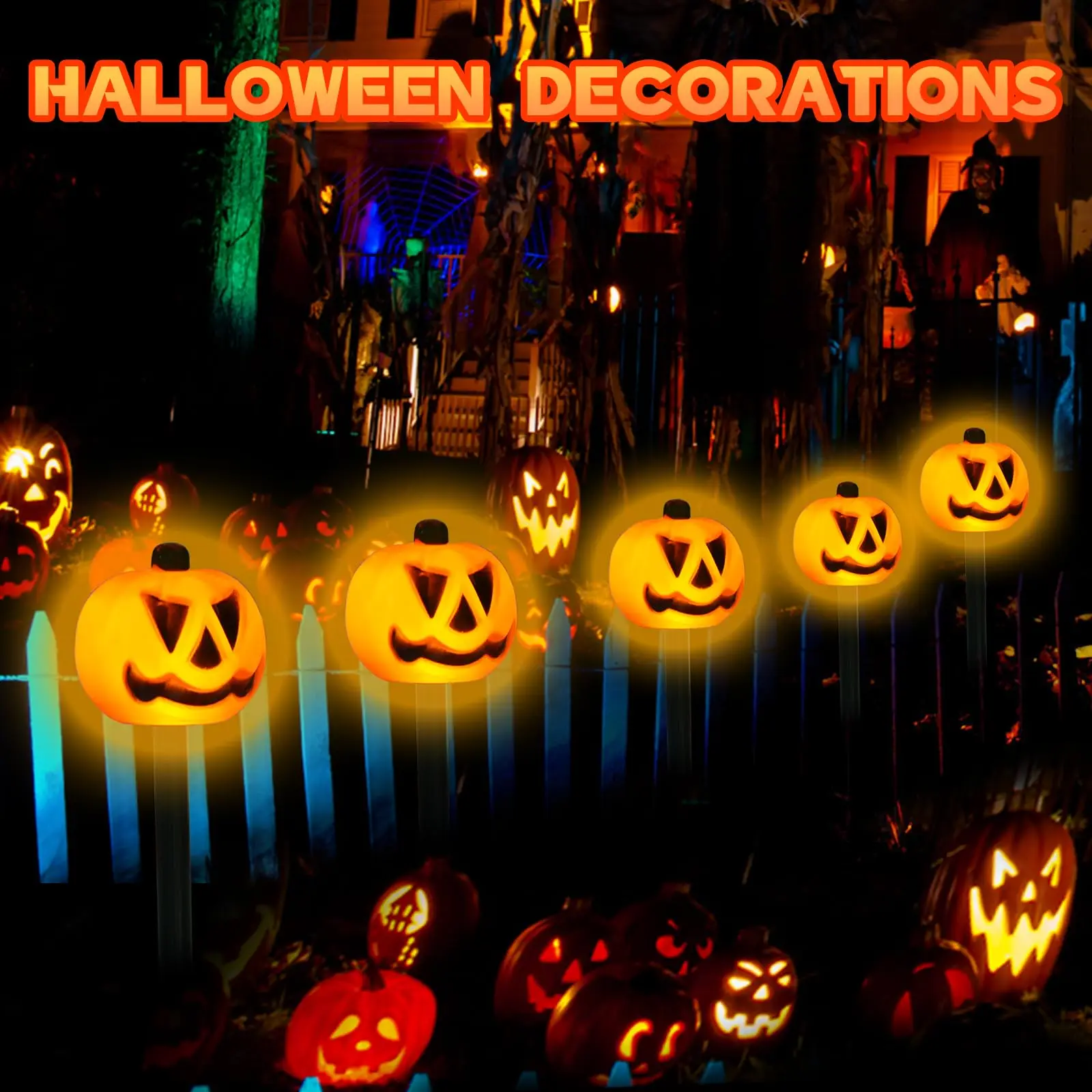 Halloween Jack-o-lantern Solar Energy Charge Lamp Outdoor Waterproof Garden Yard Landscape Decoration Light Fest Pumpkin Lamp