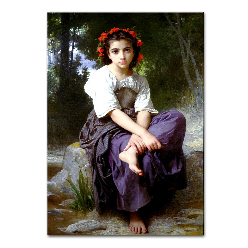 Arthyx,Printed Poster Angel\'s Of William Adolphe Bouguereau Oil Paintings On Canvas,Wall Art Pictures For Living Room Home Decor