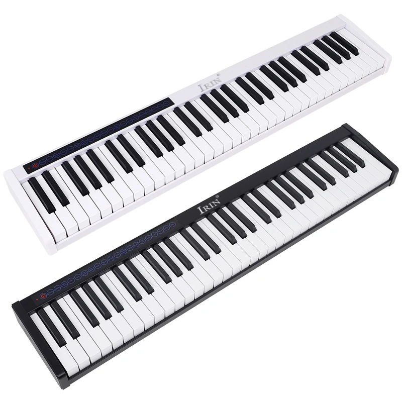 IRIN New Wholesale Price Digital Music Instrument 61 Keys White Black Piano Organ Electronic Keyboard with Lithium Battery