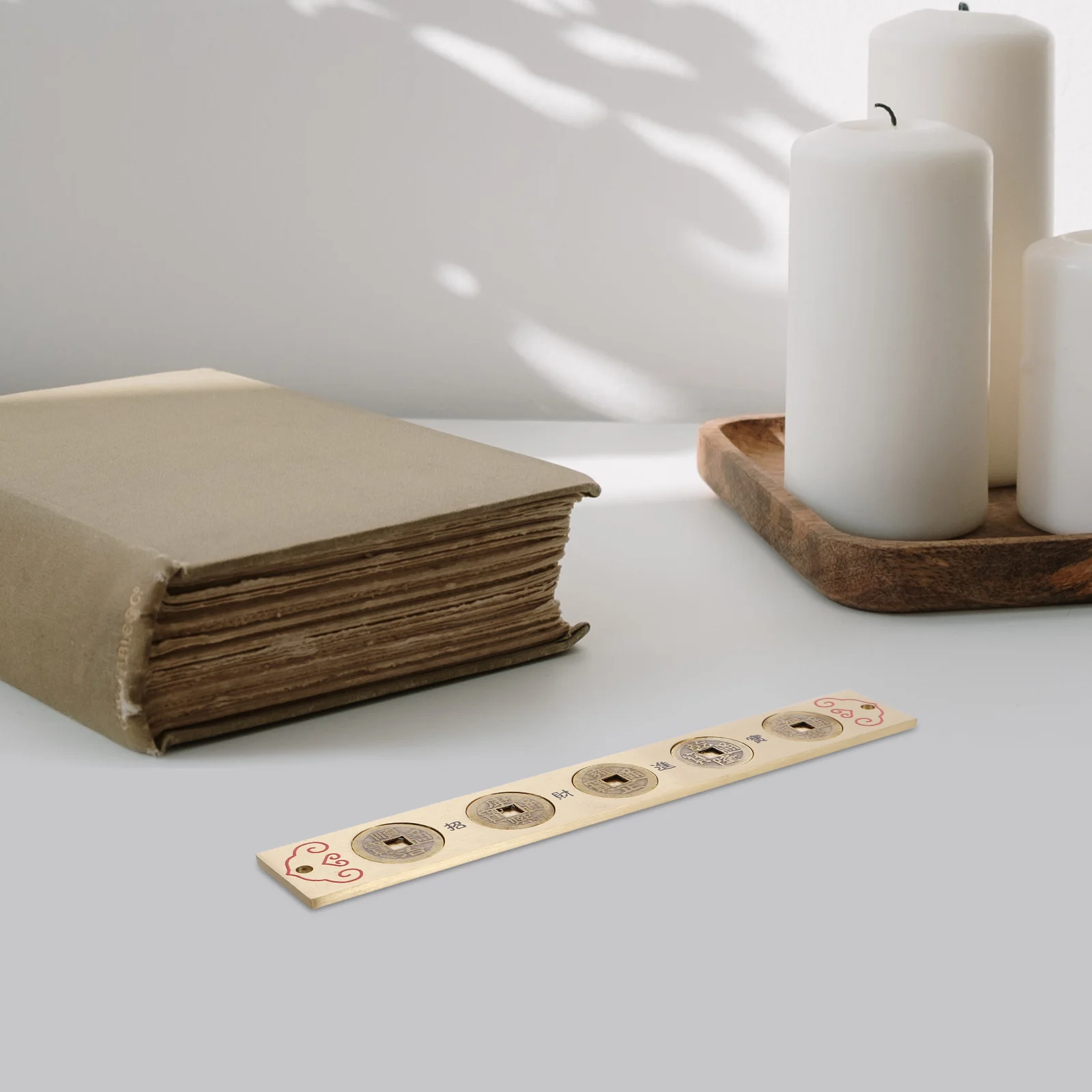 الإمبراطور عملة النحاس حاكم خمر متعددة الوظائف المحمولة عملة أداة قياس الزخرفية الصينية التقليدية حاكم للرسم