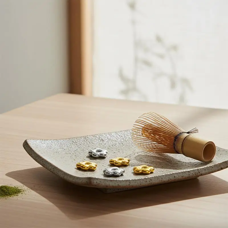 Stainless Steel Matcha Sifter Food Grade Rolling Beads Smooth Edge Flower Shape for Home Commercial Tea Shop Use