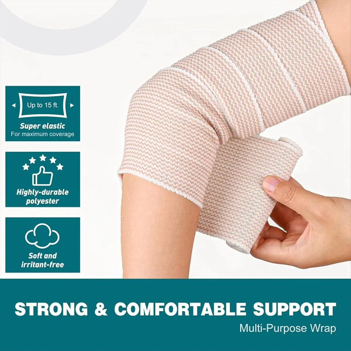 Fits for 10 Pack Elastic Bandage Wrap 4 Inch, Compression Wrap Bandage for Legs, Lymphedema Wraps for Legs, Ankle, Knee, Tummy