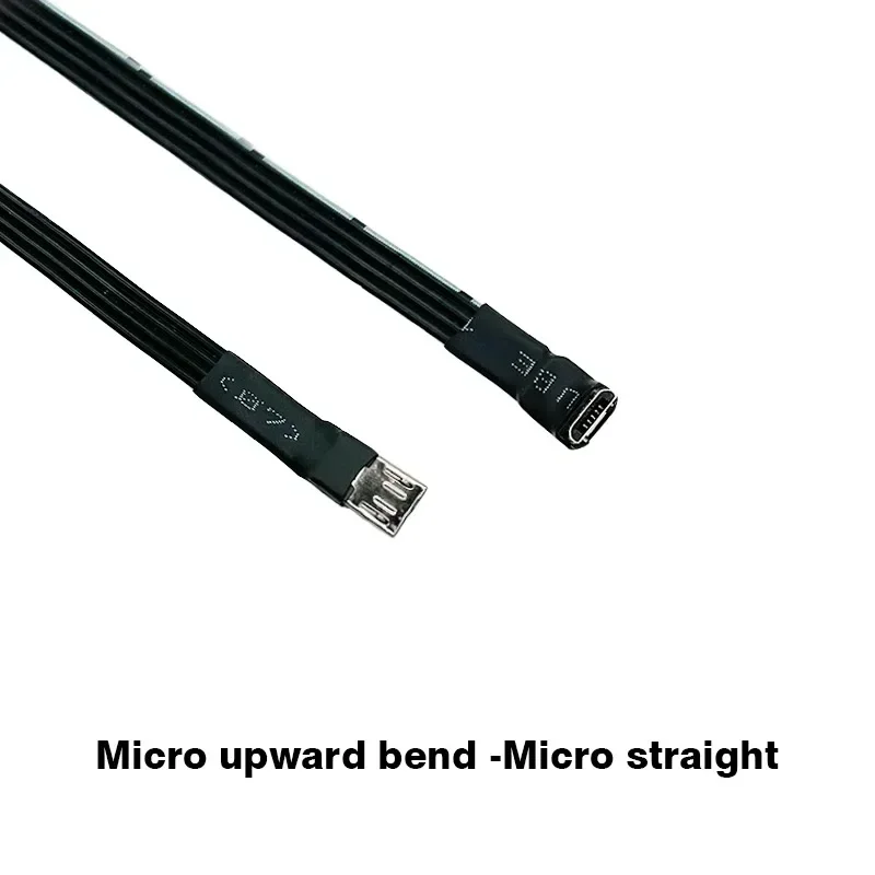 Micro USB macho e fêmea Flat Cable, USB 2.0 macho conector, cabo de extensão, 5Pin, 0.1m, 0.2m, 0.3m, 0.5m, 1m, 2m