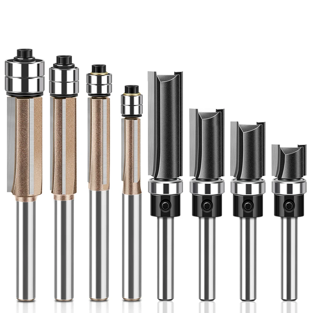 30 Sets Bearing Straight Router Bit Double Shaft Repair Edge Cutter Countersink Drill Head Slotting Milling Cutter