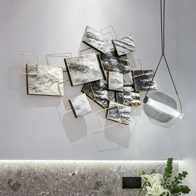 Industrial Wrought Iron Wall Art Metal Hanging Pendant Ornament Modern Living Room Dining Room Home Decor