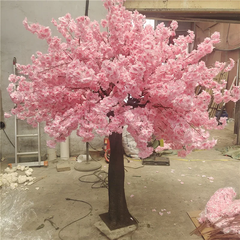 

Nordic style simulated pink and white artificial cherry blossom tree table centerpiece shopping mall window decoration