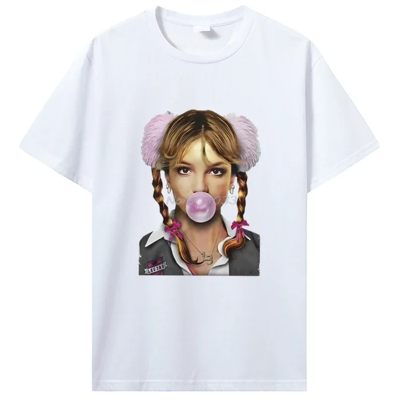 Koszulka z grafiką piosenkarki, koszulka z motywem bubblegum, damska koszulka wysokiej jakości w stylu vintage, koszulka, topy, odzież uliczna, oddychający top