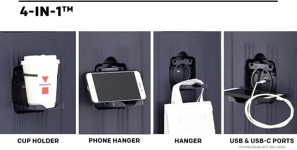 Chicago Plus koper Hardside, Navy, Set 3 potong