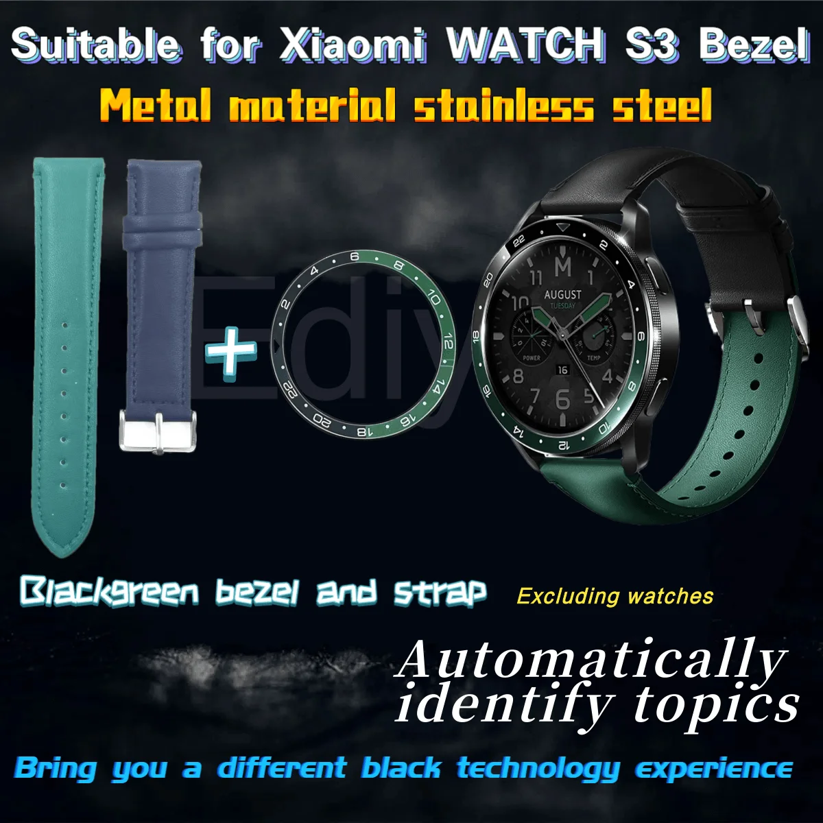

Suitable for Xiaomi S3 Watch Bezel Strap Watch S3 Dial Dual Time Zone Bluetooth Version Esim Version Automatic Recognit