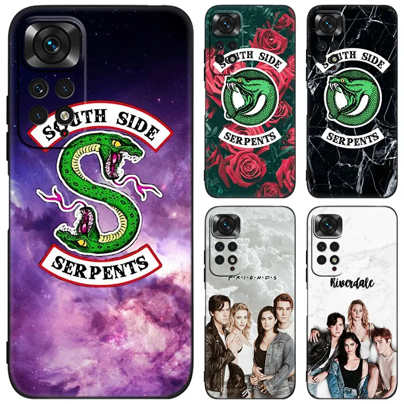 Riverdale Southside Serpents Black Phone Case For Xiaomi Redmi Note 12 Pro 11 Pro Plus 11S 11T 10 10T 5G 10S 9S 9 8 Pro Cover