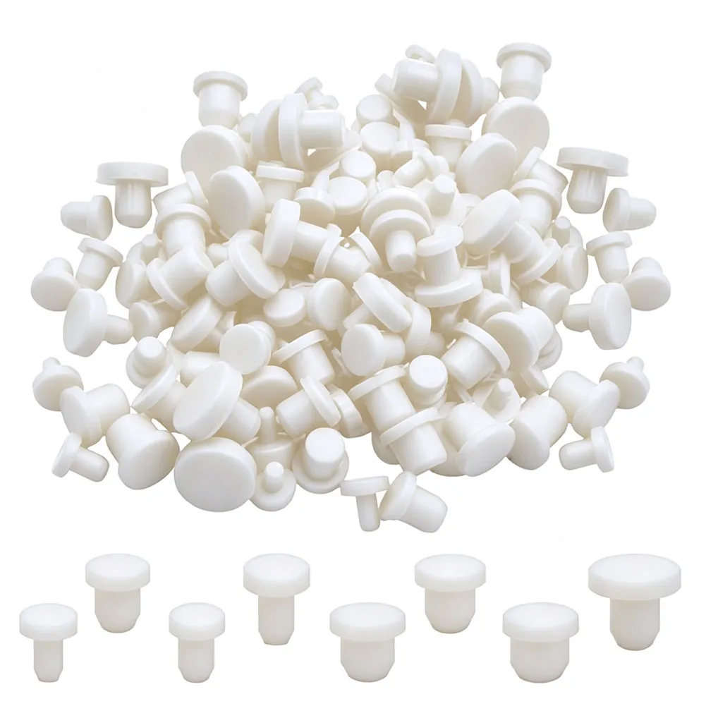 T Shaped Silicone Stopper Set 80 Pieces Including 8 Sizes 4mm 5.5mm 6mm 6.5mm 7.5mm 8mm 8.5mm 9.5mm for Bottles and Pipes