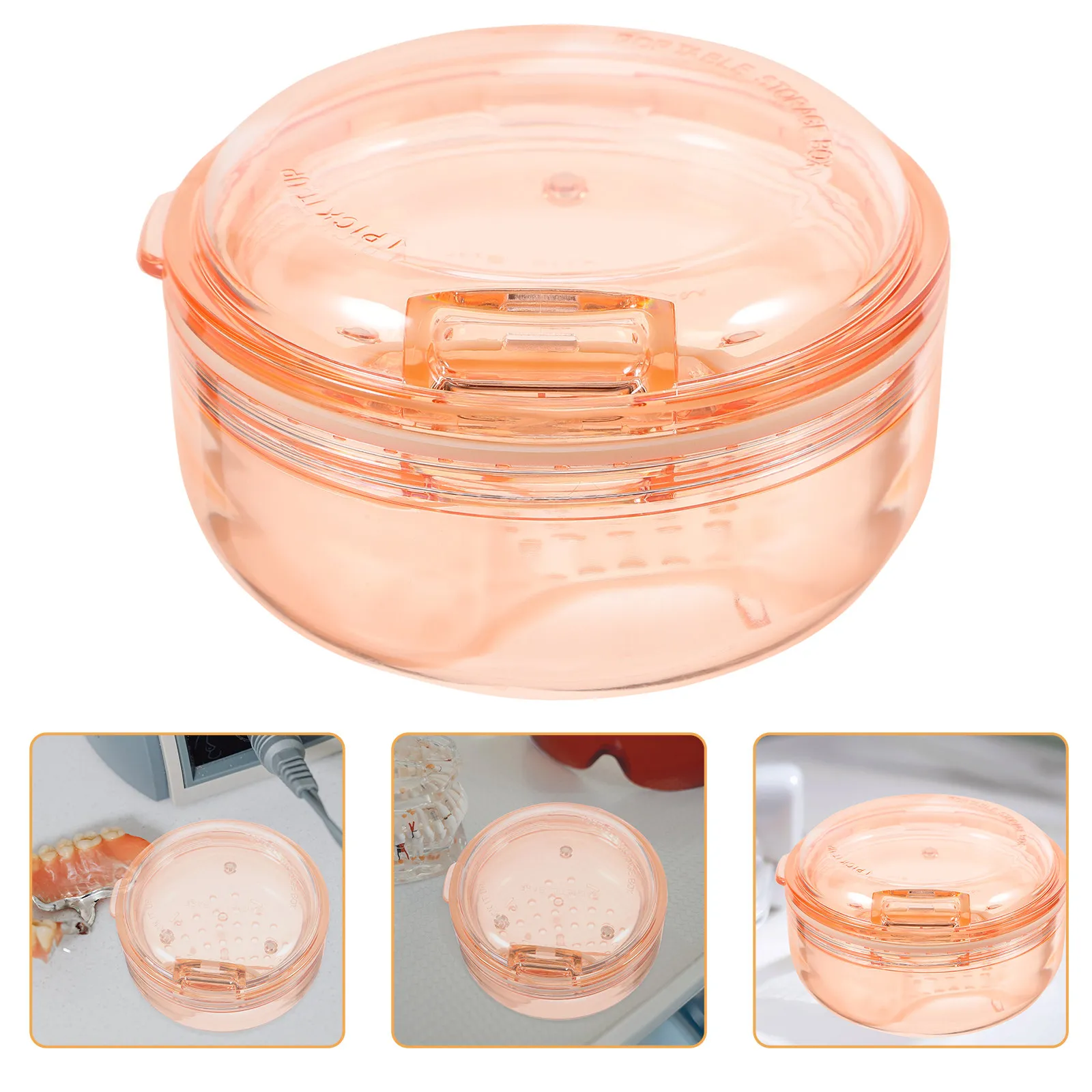 Denture Case Portable Denture Storage Box Sturdy Pc Silicone Metal Construction Compact Travel-Friendly Retainer Holder