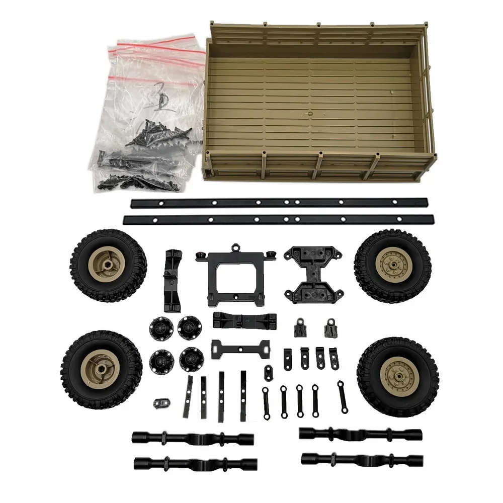 WPL B14 B24 B16 B36 4WD 6WD Military Truck Suspension 4 Wheel Trailer Upgrade DIY Modified Climbing Off-road Vehicle Model Parts