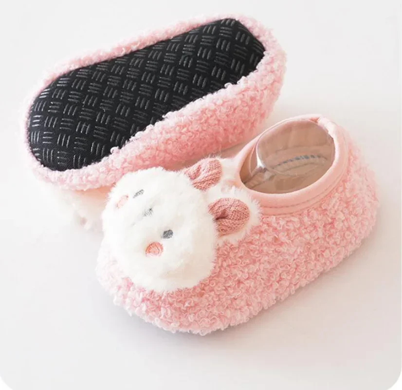 Baby Floor Socks Non-slip Cute Rabbit Pattern Baby Toddler Sock Shoes with Soft Sole Newborn Warm Winter Infant Walking Shoe