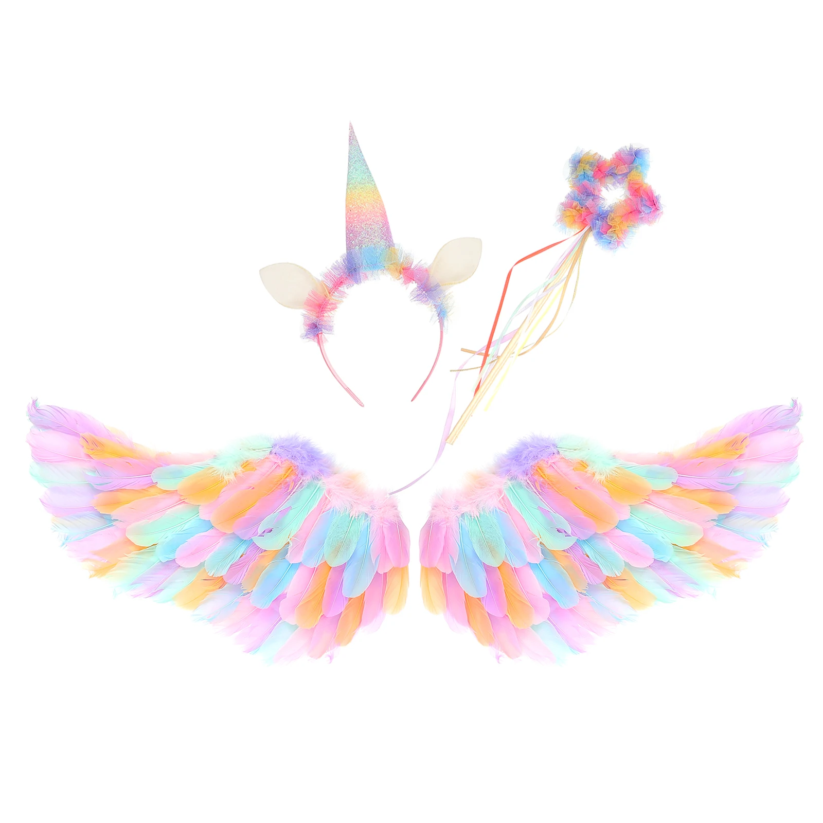 

Unicorn Headband Fairy Wings Costume Kids Accessories Goose Hairhoop Prop Lightweight Comfortable Breathable
