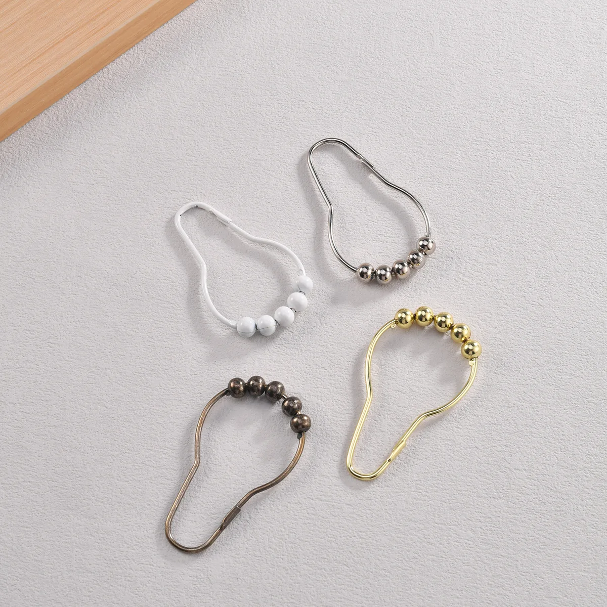 Gancho de cortina de ducha chino, hebilla de calabaza de cinco bolas, clip de anillo de cortina, accesorios de material de hierro, nuevo