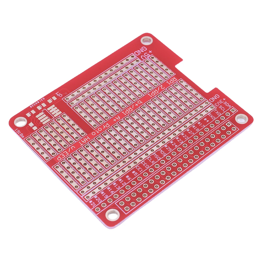 Prototype Breakout DIY Breadboard PCB Shield Board Kit PCB Shield Red Expansion Board for Raspberry RPi Prototype Hat Breadboard
