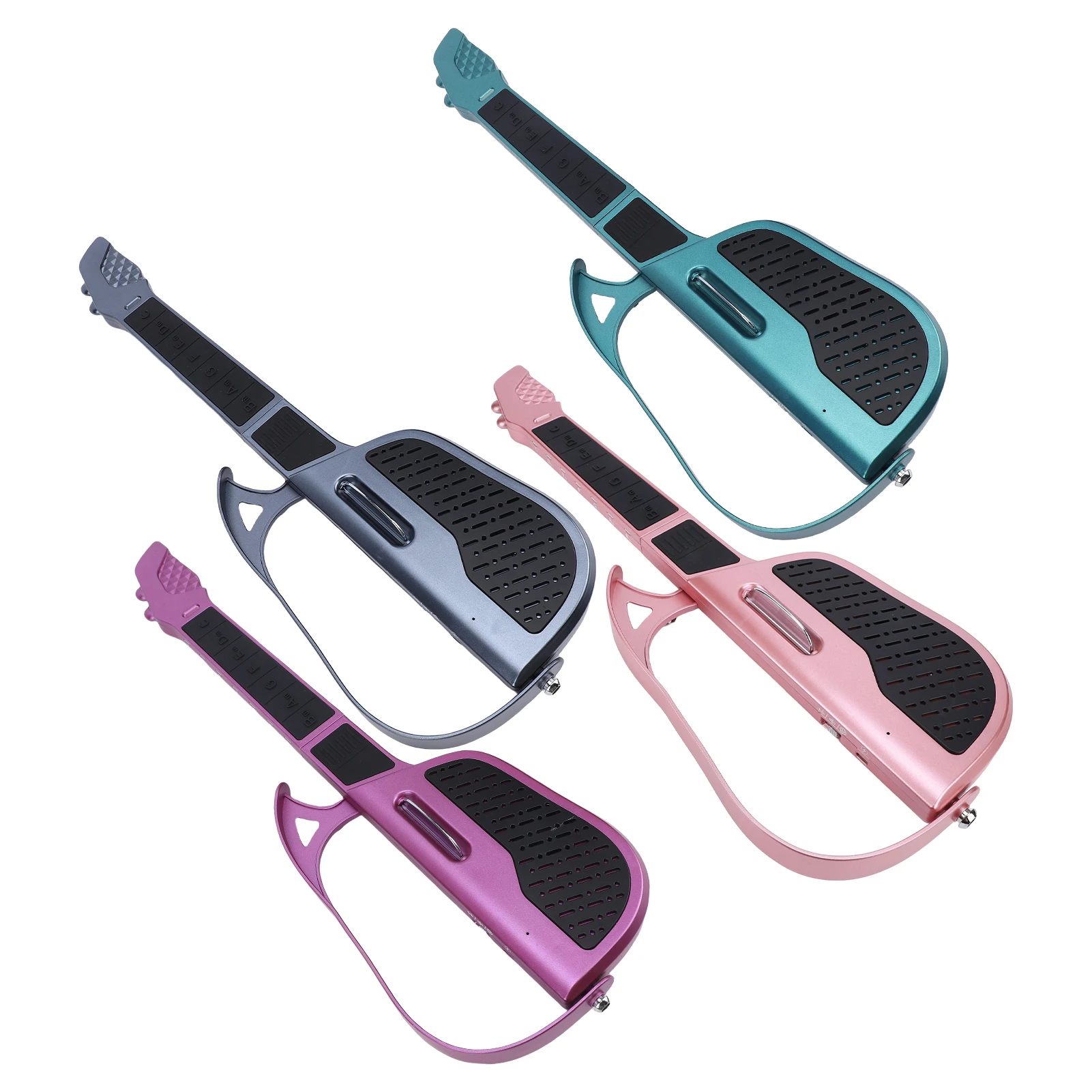 Gitar Elektrik Pintar Portabel Lipat Tanpa Senar dengan 7 Tombol Nada Ringan Dapat Diisi Ulang Gitar Otomatis Kecil