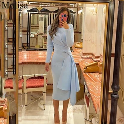 MOLISA Sky Blue Elegant Party Evening Gown 2024 Customized Mermaid Scoop Pleated Prom Dress Formal Occasion Dress فساتين الحفلات