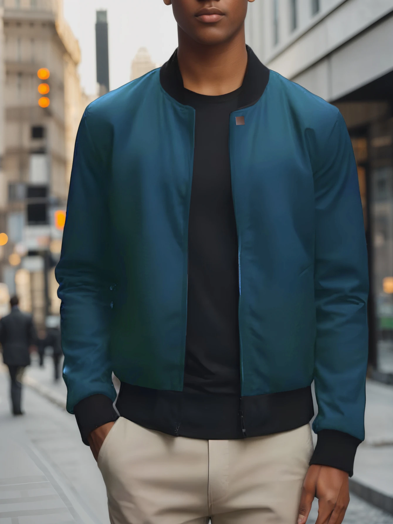 2024 lente en herfst nieuwe honkbalkraag korte losse effen kleur jas heren business casual dunne jas trend
