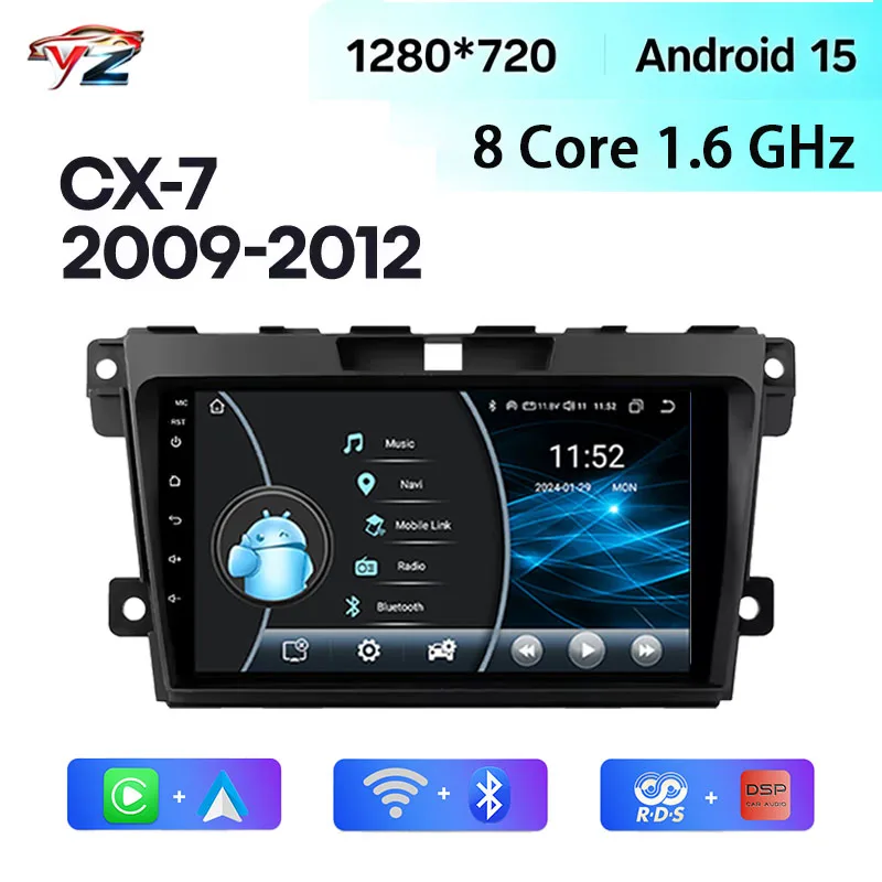 Android Car Stereo Multimedia For Mazda CX7 CX-7 CX 7 ER 2009 - 2012 Navigation Autoradio Carplay Head Unit 4G DSP RDS 2Din