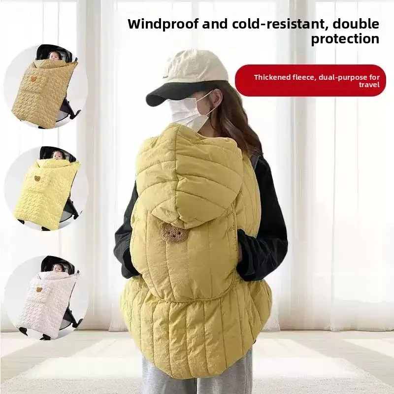 Thickened Baby Wrap Coat Stroller Cover Blanket Windproof Baby Carrier Warmth Protection Home Use PVC Material Girl's Style