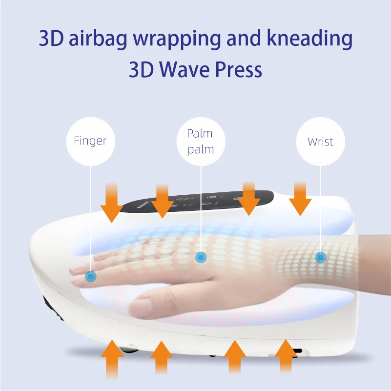 

Electric Hand Massager Acupoint Massage Hot Compress Air Compression Palm Massager Finger Wrist Relax Relief Hand Fatigue Device