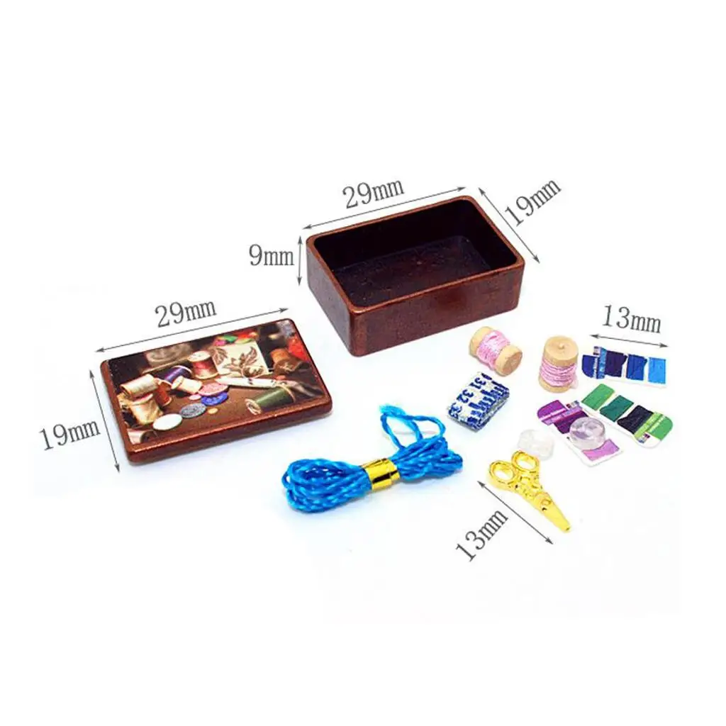1/12 Scale Dollhouse Sewing Kit Iron Miniature Tools Multi Colored Accessories for Dollhouse Miniatures Setup