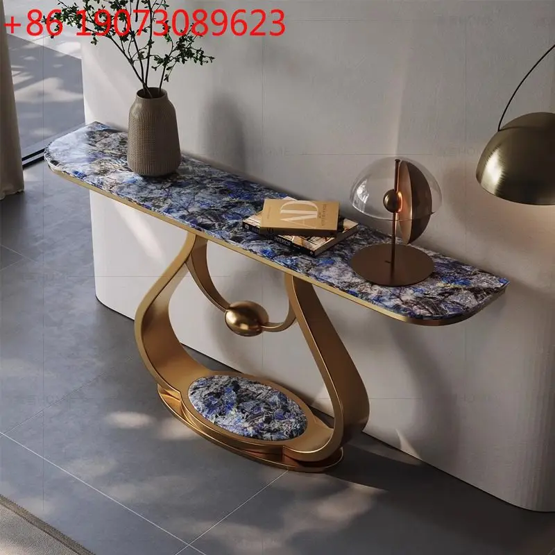 

Pure handmade light luxury microcrystalline stone entrance table Entry foyer corridor against the wall Luxury stone entrance