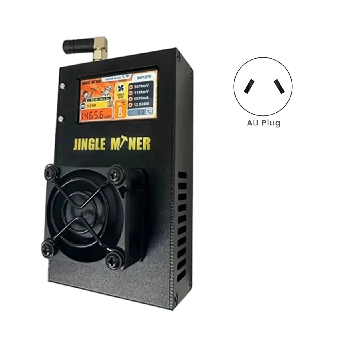 Stable- BTC Solo Miner 1.2TH/S 23W BM1370 ASIC Chip Miner Sha256 5V DC Bitcoin Mining Crypto BTC Solo Mining Equipment AU Plug