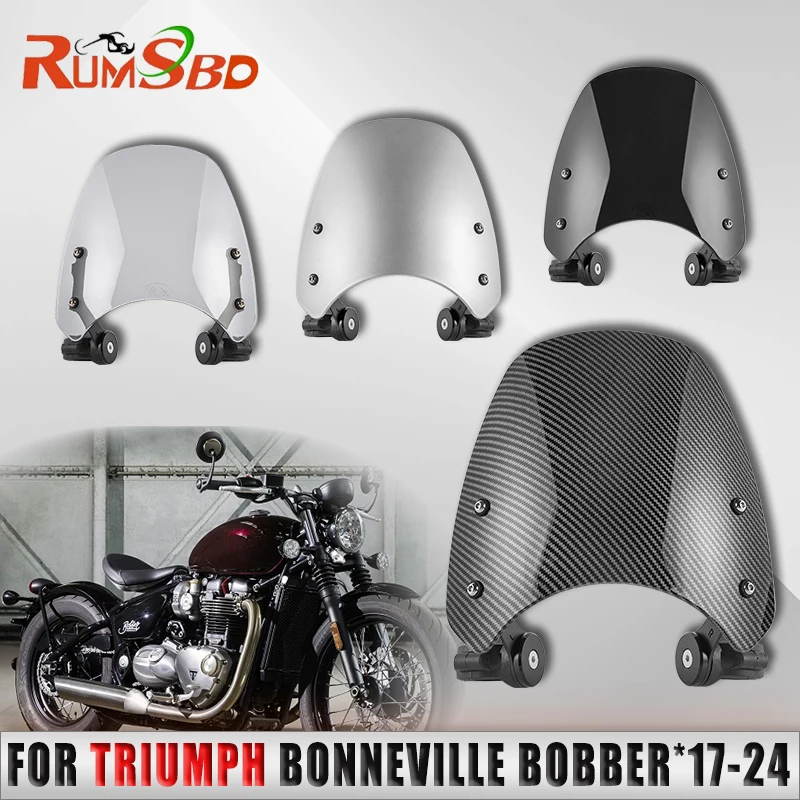 

For Triumph Bonneville Bobber 17-24 Windshield Windscreen Motorcycle Wind Deflector Guard Airflow Deflectors Visor Accessories